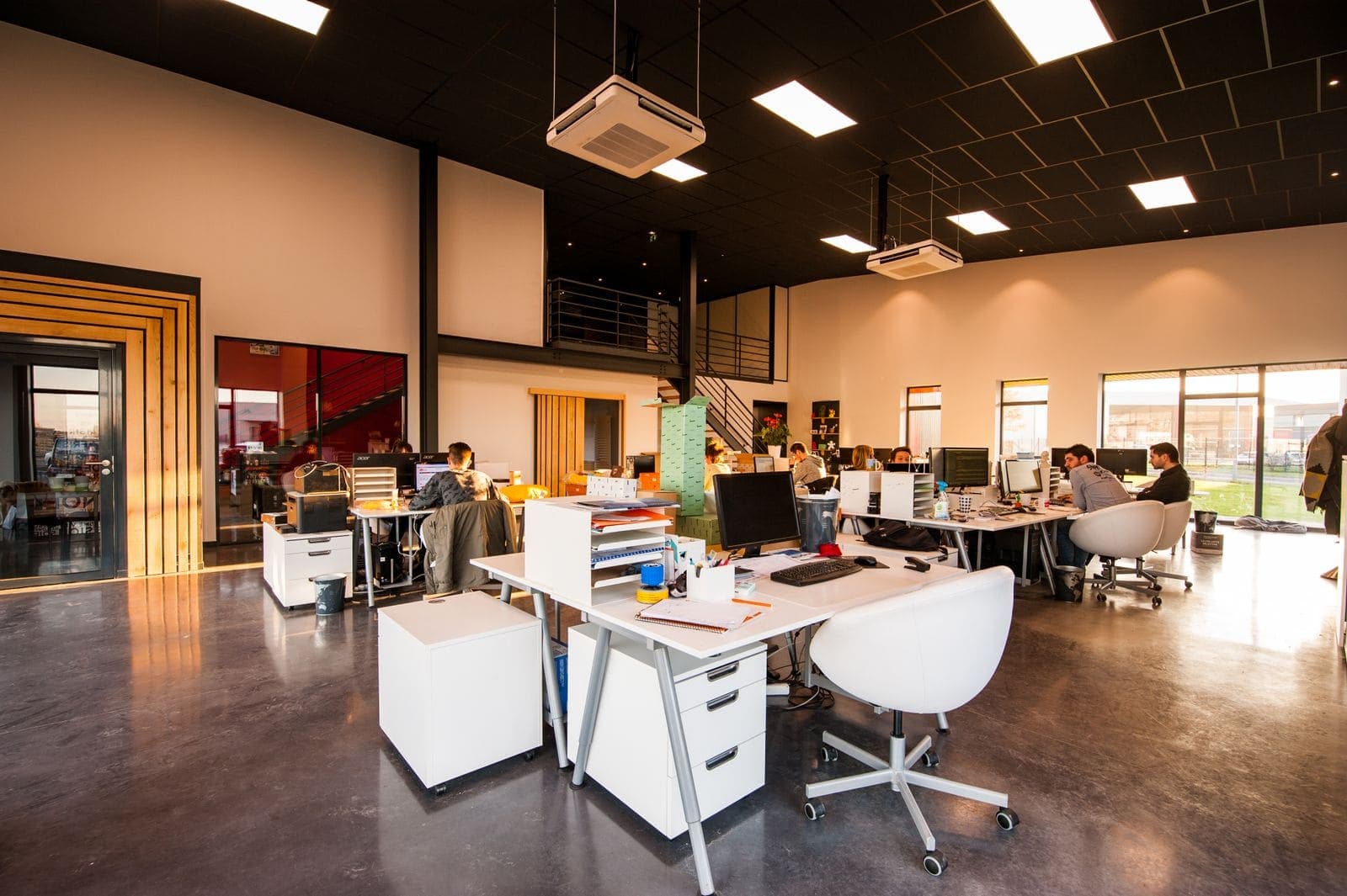 Open-plan commercial office with polished concrete floors ready for business